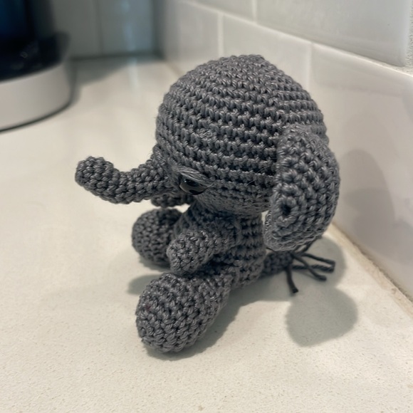 Handcrafted Elephant Figure Toy Crochet Amigurumi Doll Decor - Picture 3 of 11